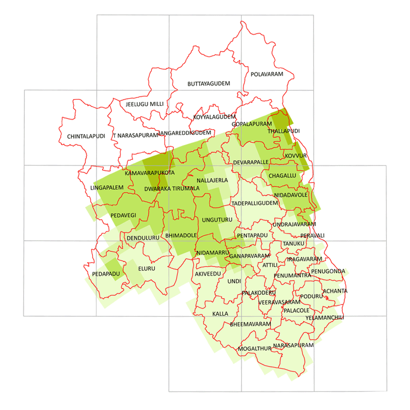 Storm surge inundation map for cyclone with wind speed 